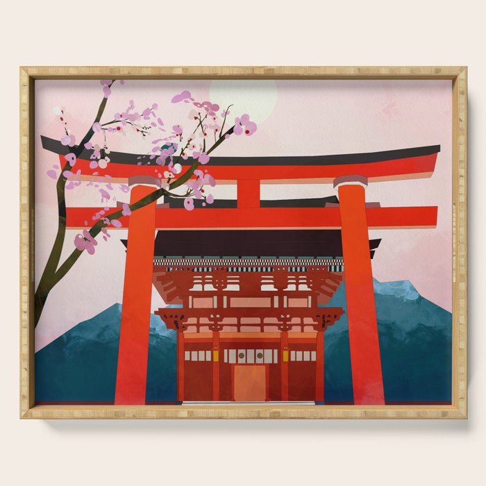 kyoto japan travel Serving Tray Gallery Image 1