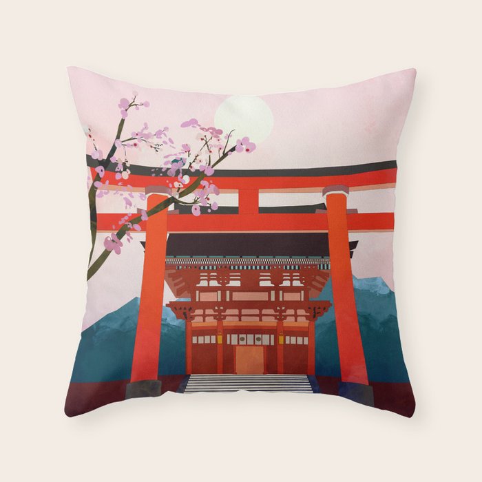 kyoto japan travel Throw Pillow Gallery Image 6