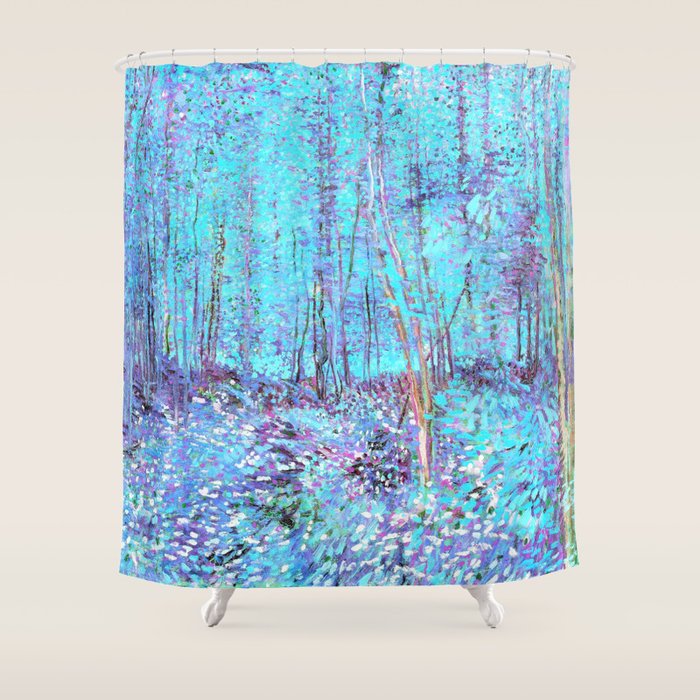 Van Gogh Trees & Underwood Aqua Lavender Shower Curtain Gallery Image 1