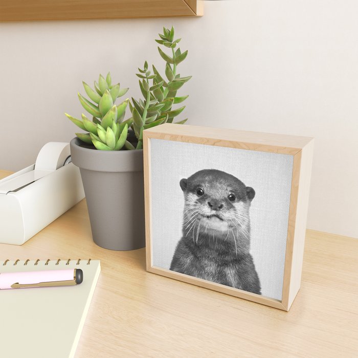 Otter - Black & White Mini Art Print Gallery Image 2