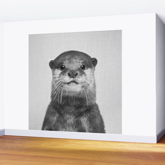 Otter - Black & White Wall Mural Gallery Image 2