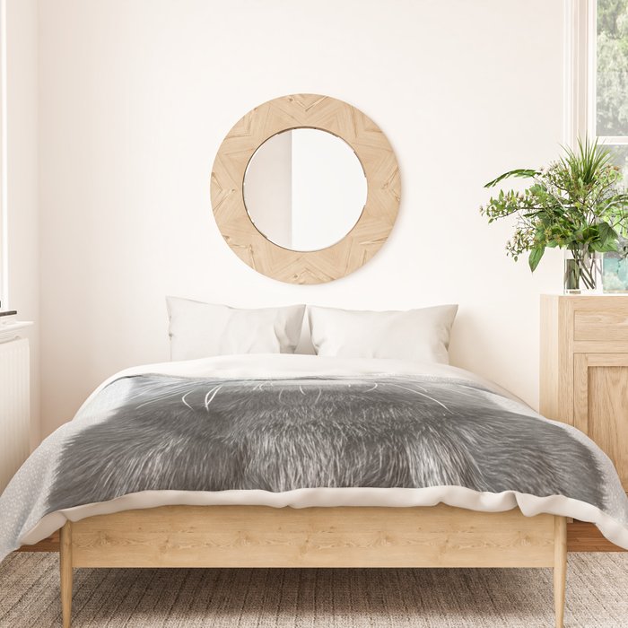 Otter - Black & White Duvet Cover Gallery Image 3