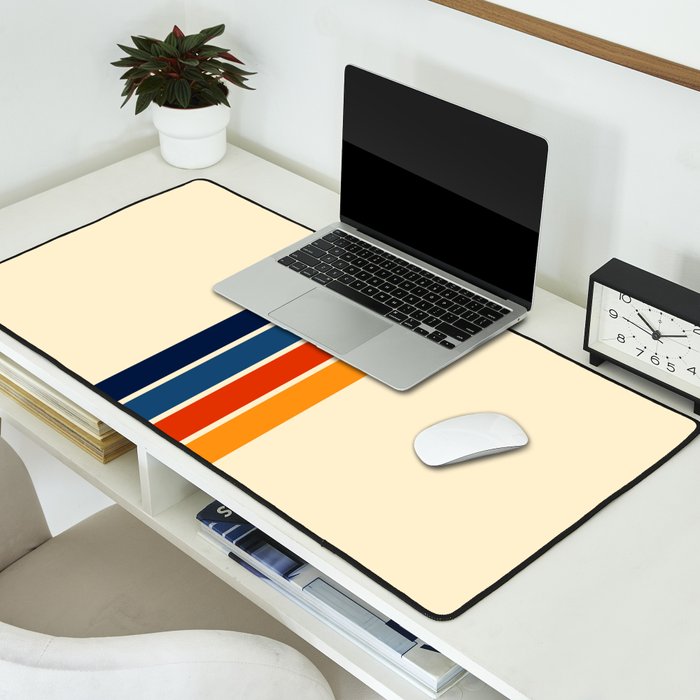 Classic Retro Stripes II Desk Mat Gallery Image 2