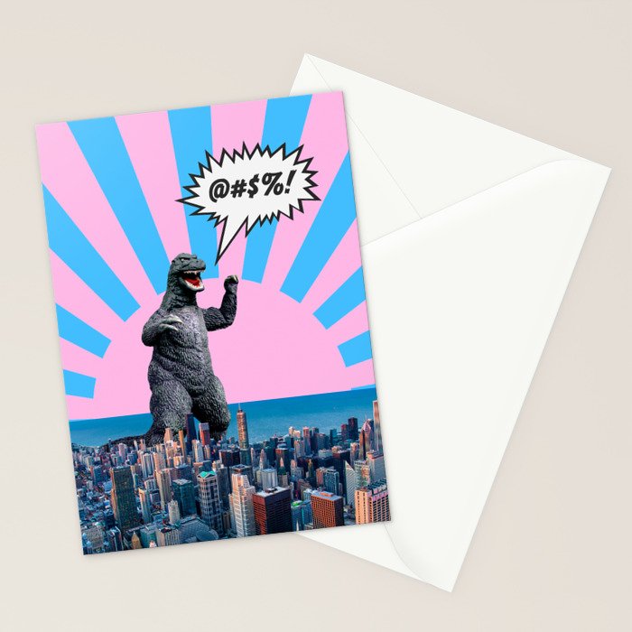 Monster in Town (@#%!) Stationery Card Gallery Image 2