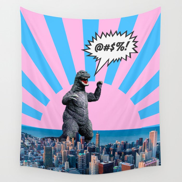 Monster in Town (@#%!) Wall Tapestry Gallery Image 4