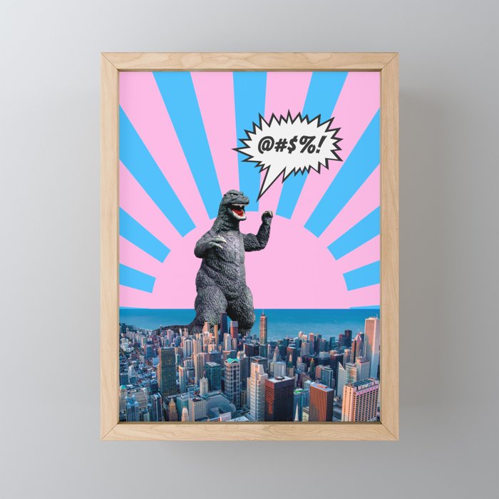 Monster in Town (@#%!) Mini Art Print Gallery Image 1
