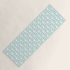 Light teal mid century modern sun pattern Yoga Mat Gallery Image 1