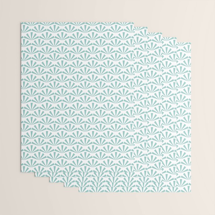 Light teal mid century modern sun pattern Wrapping Paper Gallery Image 3