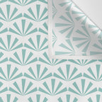 Light teal mid century modern sun pattern Wall Tapestry Gallery Image 3
