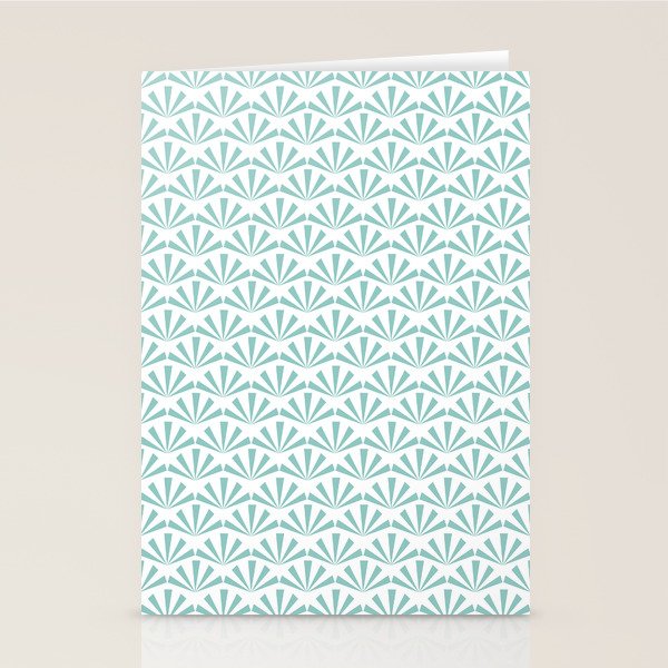 Light teal mid century modern sun pattern Stationery Card Gallery Image 2