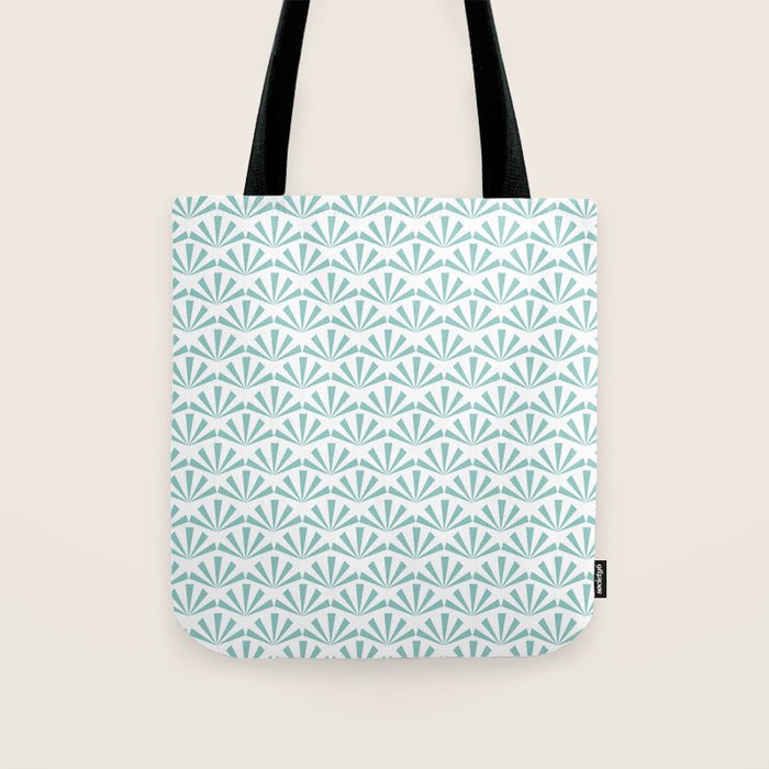 Light teal mid century modern sun pattern Tote Bag Gallery Image 1