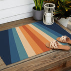 70's Retro Stripes Outdoor Rug Gallery Image 2