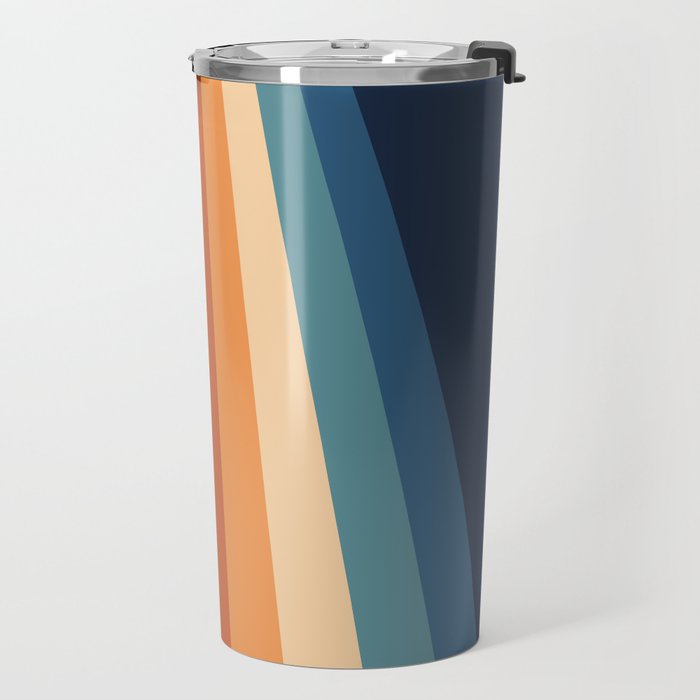 70's Retro Stripes Travel Mug Gallery Image 2