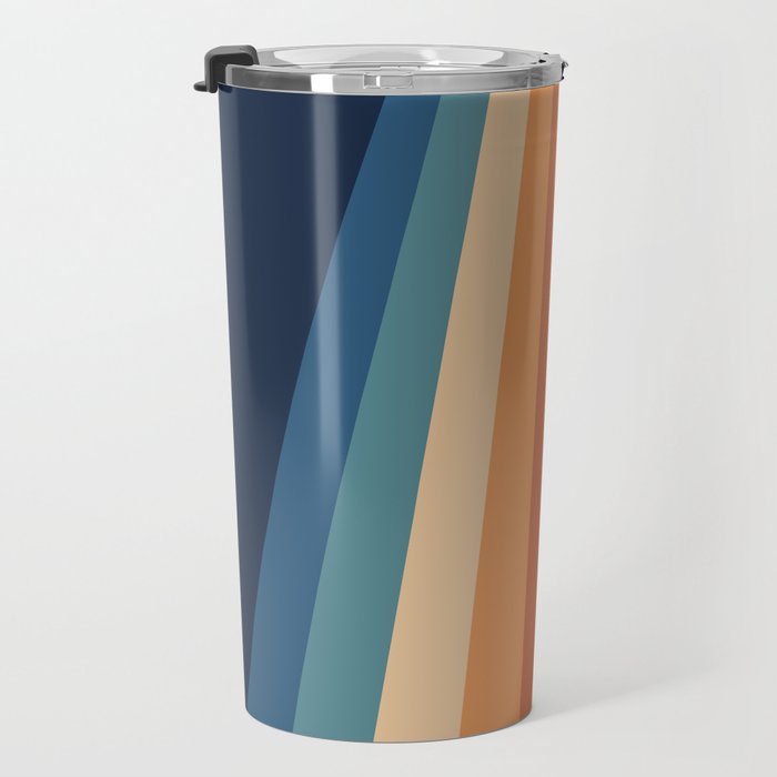 70's Retro Stripes Travel Mug Gallery Image 3
