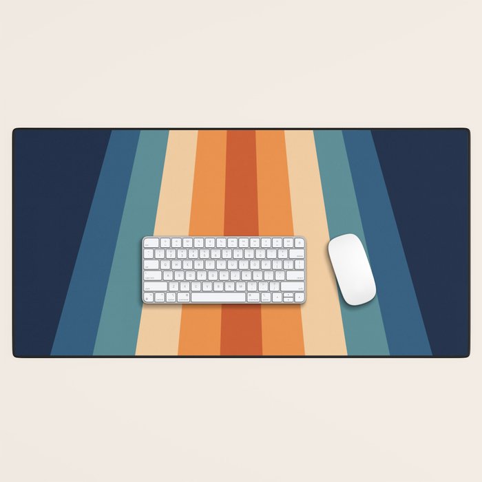 70's Retro Stripes Desk Mat Gallery Image 1