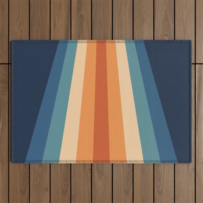 70's Retro Stripes Outdoor Rug Gallery Image 1