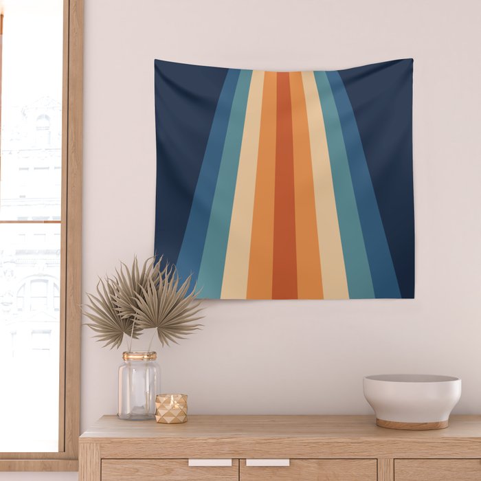 70's Retro Stripes Wall Tapestry Gallery Image 2
