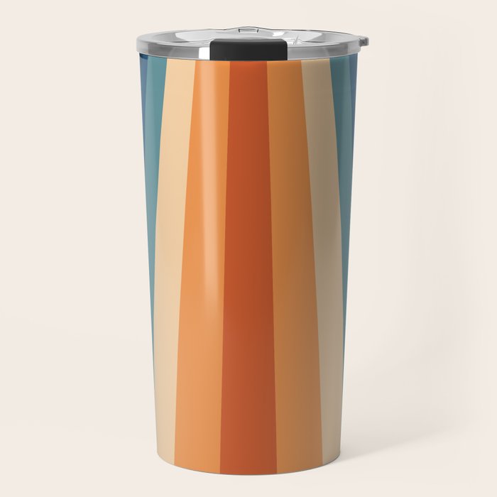 70's Retro Stripes Travel Mug Gallery Image 1