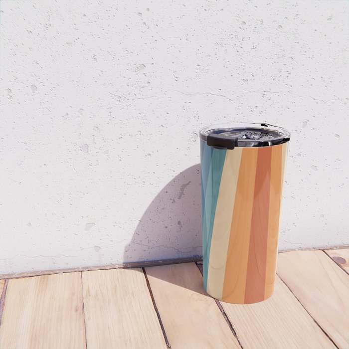70's Retro Stripes Travel Mug Gallery Image 4