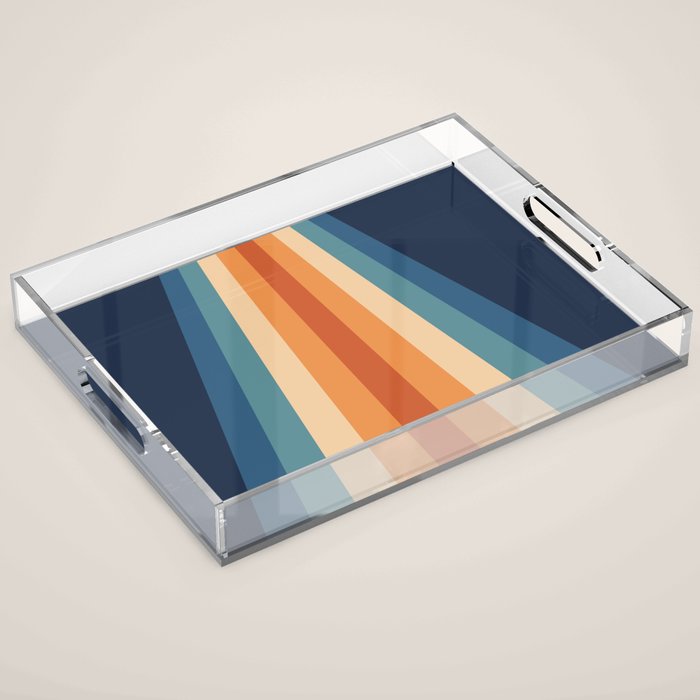 70's Retro Stripes Acrylic Tray Gallery Image 1