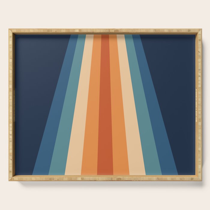 70's Retro Stripes Serving Tray Gallery Image 1