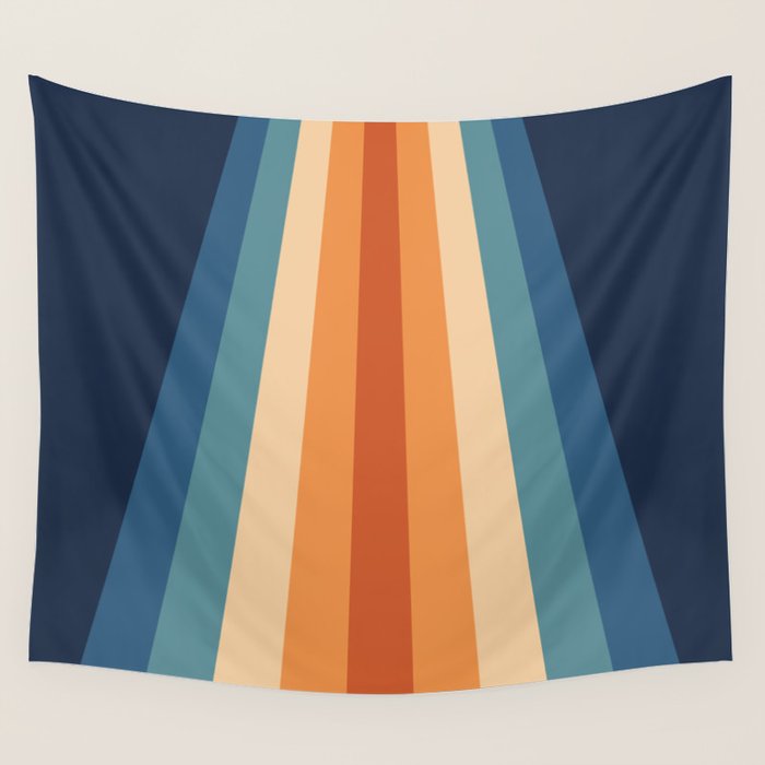 70's Retro Stripes Wall Tapestry Gallery Image 1