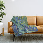 Irises, Vincent Van Gogh Throw Blanket Gallery Image 1