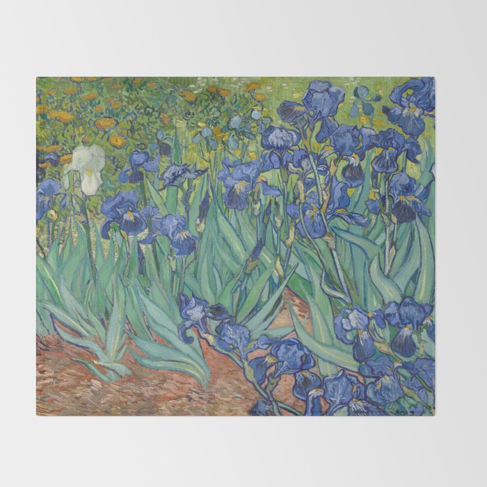 Irises, Vincent Van Gogh Throw Blanket Gallery Image 2