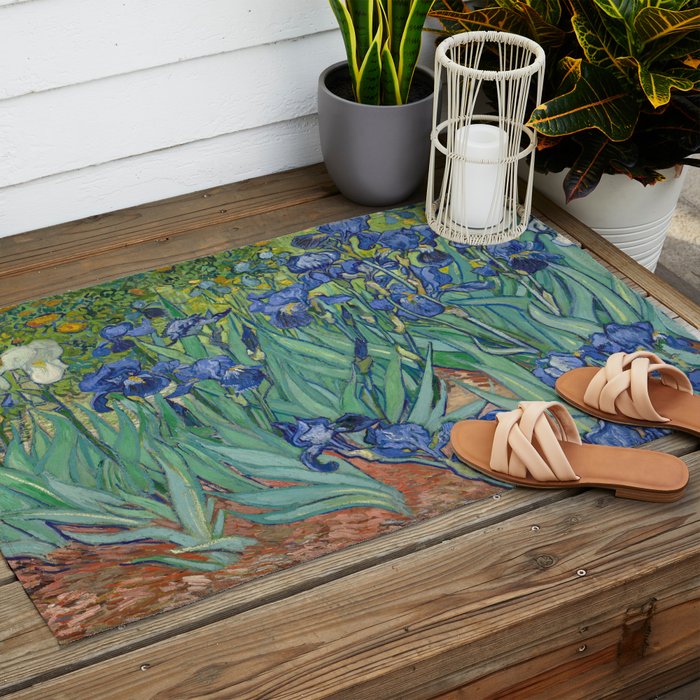Irises, Vincent Van Gogh Outdoor Rug Gallery Image 2