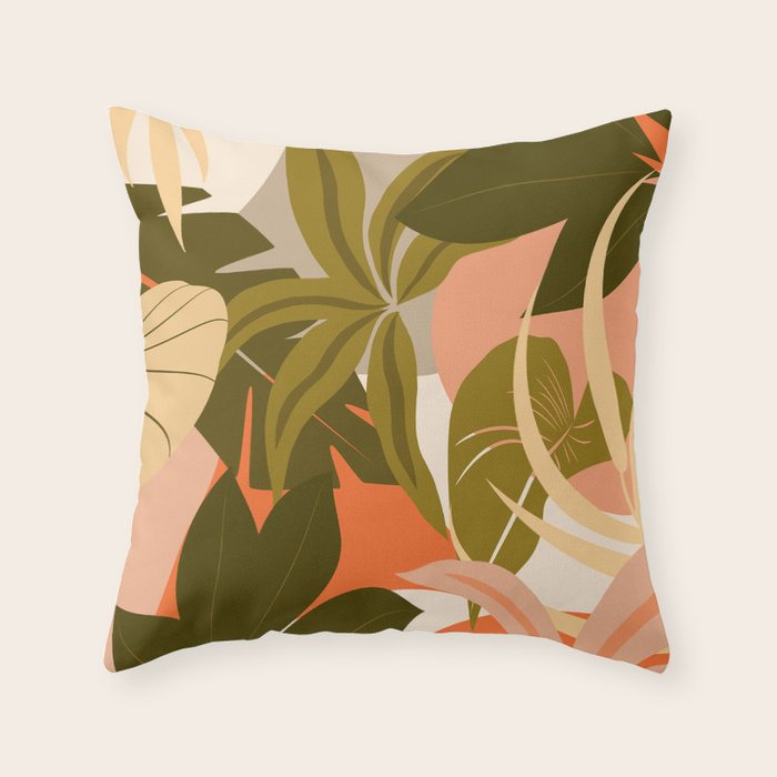 Jungle Abstract 22 Throw Pillow Gallery Image 1