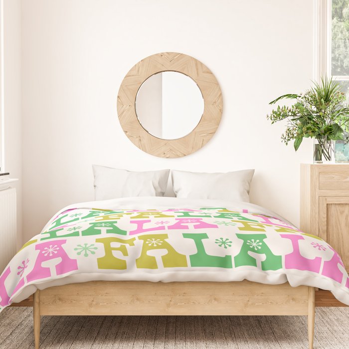 Fa La La- Pink & Green Duvet Cover Gallery Image 3