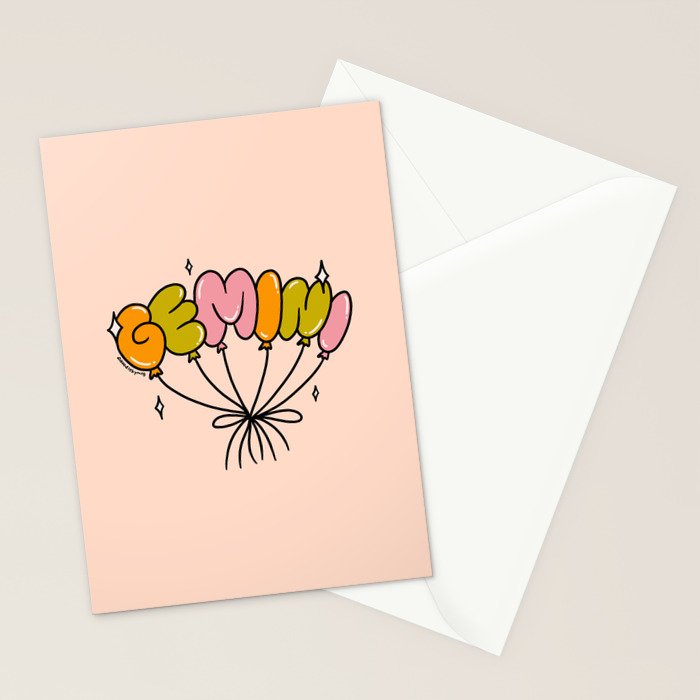 Gemini Balloons Stationery Card Gallery Image 2