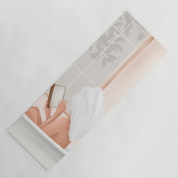 Reading Girl in Bathtub Yoga Mat Gallery Image 1