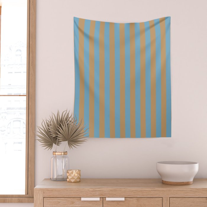 Sky Blue Taffy Stripes Wall Tapestry Gallery Image 2
