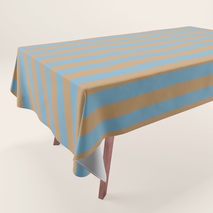Sky Blue Taffy Stripes Tablecloth Gallery Image 1