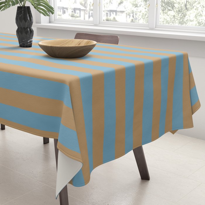 Sky Blue Taffy Stripes Tablecloth Gallery Image 3