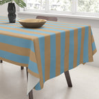 Sky Blue Taffy Stripes Tablecloth Gallery Image 3