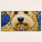 Gustav Klimt Dog in a Starry Night Landscape Desk Mat Gallery Image 3