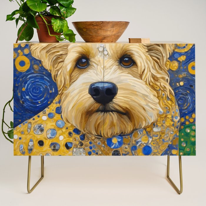 Gustav Klimt Dog in a Starry Night Landscape Credenza Gallery Image 1