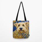 Gustav Klimt Dog in a Starry Night Landscape Tote Bag Gallery Image 2