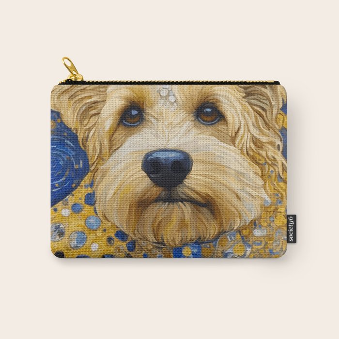 Gustav Klimt Dog in a Starry Night Landscape Carry All Pouch Gallery Image 1