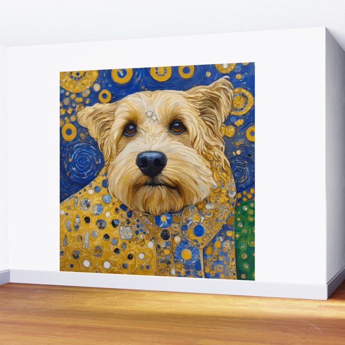 Gustav Klimt Dog in a Starry Night Landscape Wall Mural Gallery Image 2