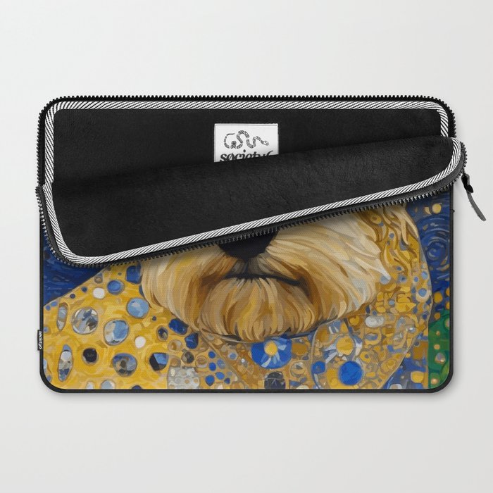 Gustav Klimt Dog in a Starry Night Landscape Laptop Sleeve Gallery Image 2