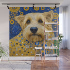 Gustav Klimt Dog in a Starry Night Landscape Wall Mural Gallery Image 1