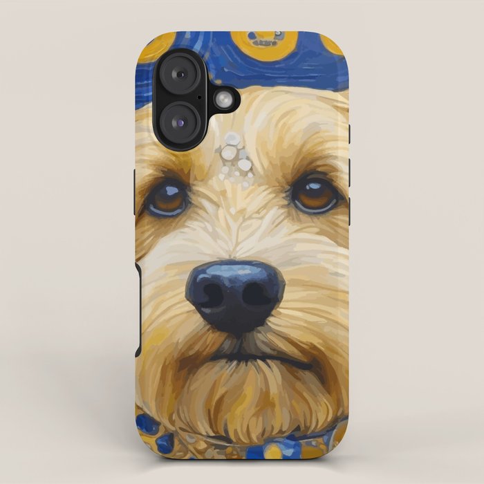 Gustav Klimt Dog in a Starry Night Landscape iPhone Case Gallery Image 1