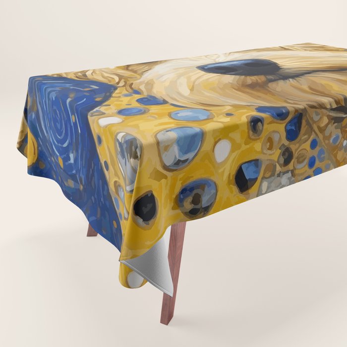 Gustav Klimt Dog in a Starry Night Landscape Tablecloth Gallery Image 1