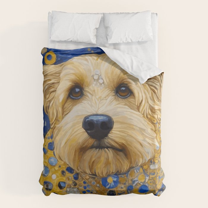 Gustav Klimt Dog in a Starry Night Landscape Duvet Cover Gallery Image 6