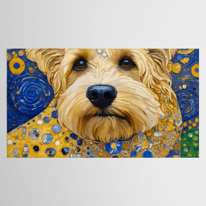 Gustav Klimt Dog in a Starry Night Landscape Tablecloth Gallery Image 2