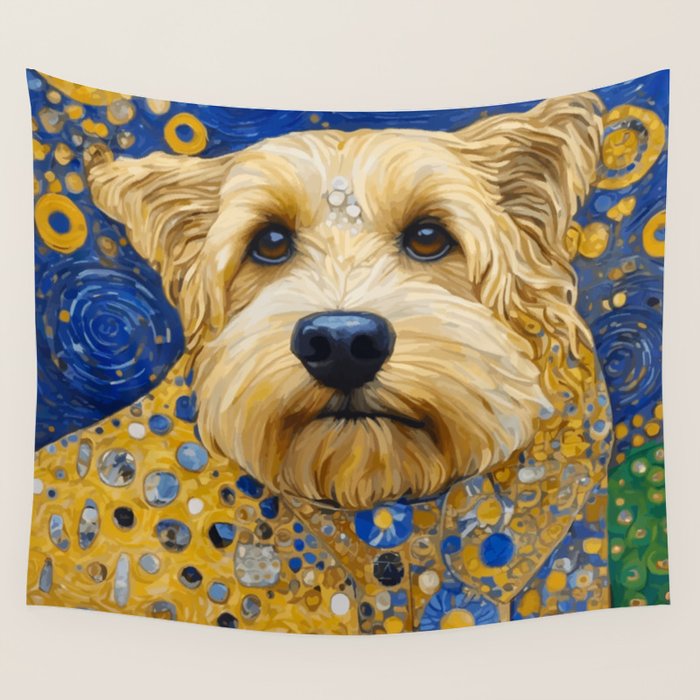 Gustav Klimt Dog in a Starry Night Landscape Wall Tapestry Gallery Image 4