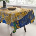 Gustav Klimt Dog in a Starry Night Landscape Tablecloth Gallery Image 3